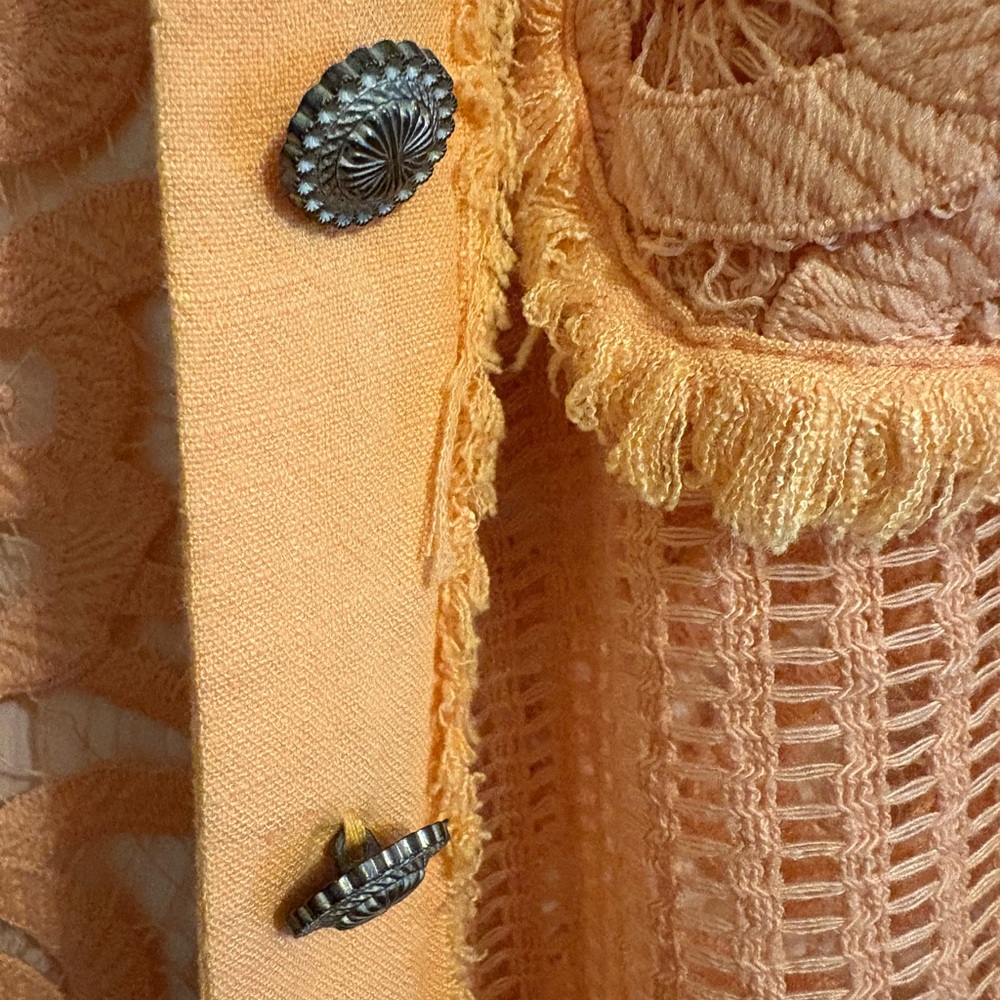 POL Peach Crochet Lace Button-Front Vest - Picture 5 of 11